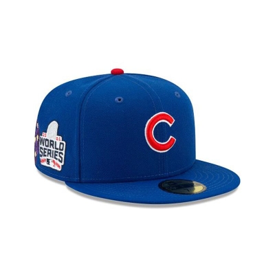 Blue Chicago Cubs Hat - New Era MLB State Flower 59FIFTY Fitted Caps USA0124578